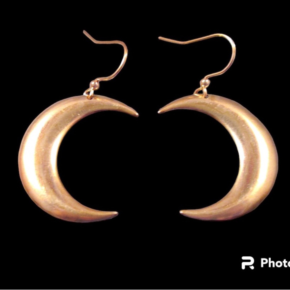 Crescent Moon Earrings - Picture 2 of 3